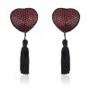 Bielizna-Heart shine nipples tassels (rosso)